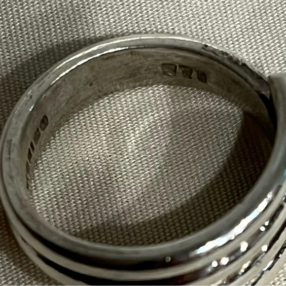 Southwestern Mexican Sterling 925 Silver Wrap Ring Wrap Band Marked Size 6.5 - Picture 7 of 12